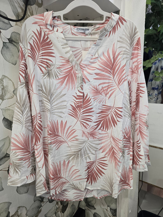 BLOUSE PALMIER ROSE