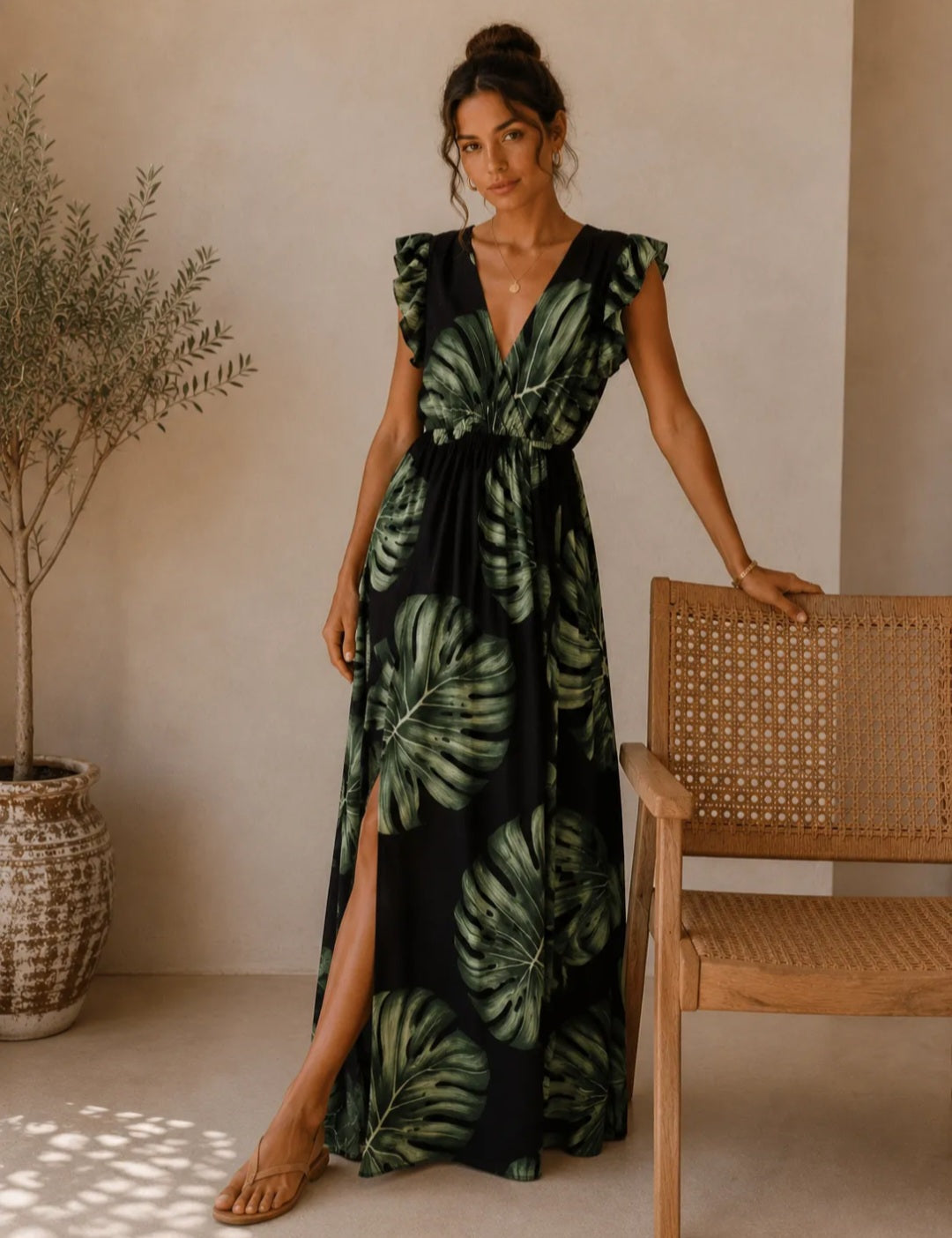 ROBE PALMIER NOIR